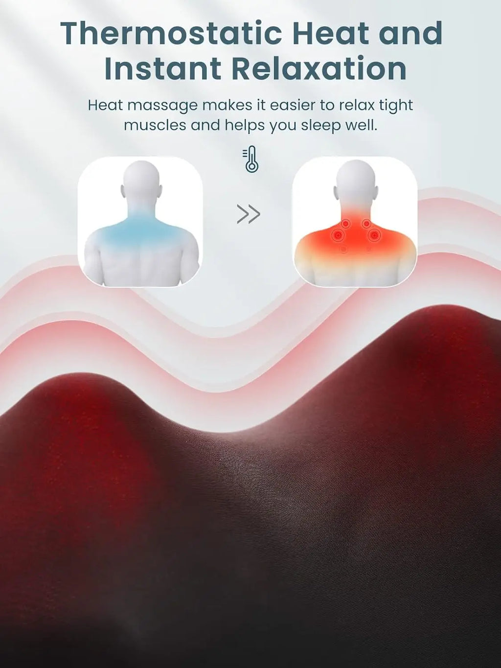 Masseur Shiatsu Nuque et Dos Chauffant Forme U