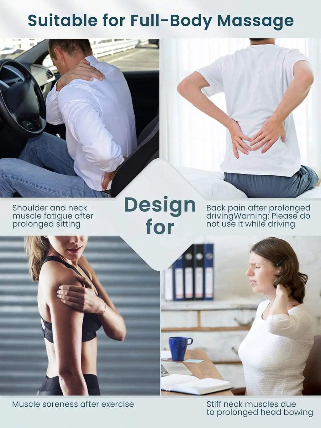 Masseur Shiatsu Nuque et Dos Chauffant Forme U