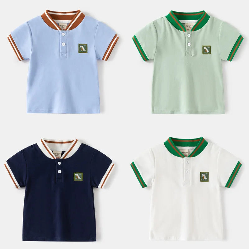 Polo Enfant Brodé Dinosaure Coton