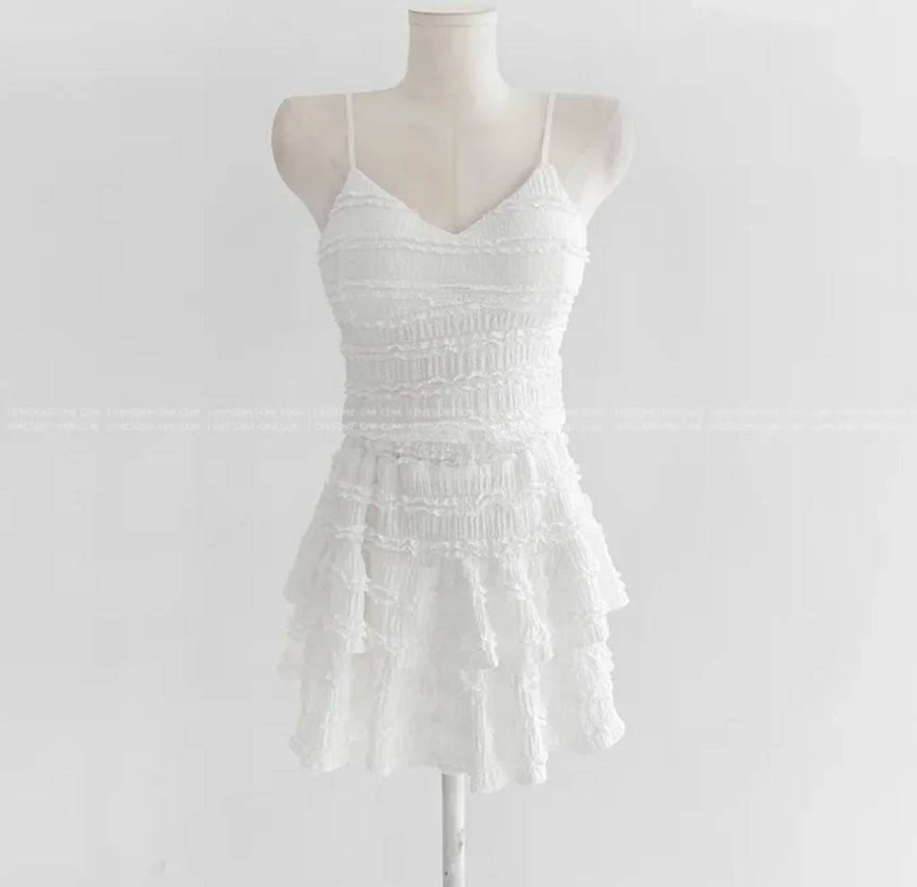 Ensemble Crop Top Dentelle et Jupe Bouffante