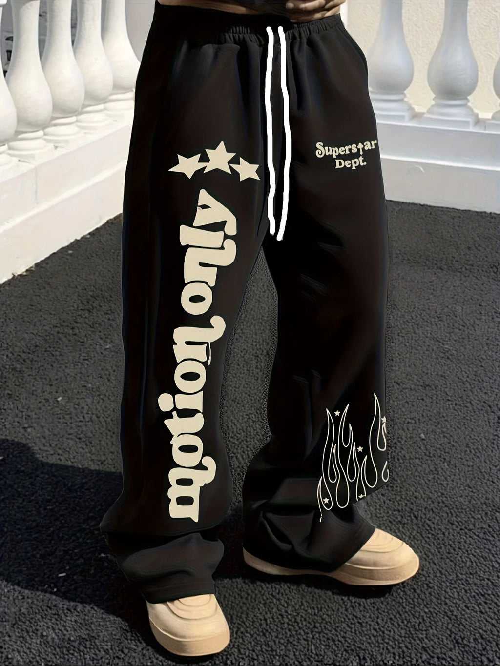 Sweatpants Y2K Étoiles & Flammes Taille Haute