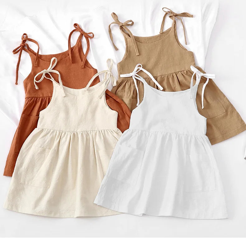 Robe Fille Coton Sans Manches