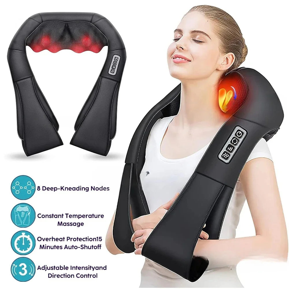 Masseur Shiatsu Nuque et Dos Chauffant Forme U
