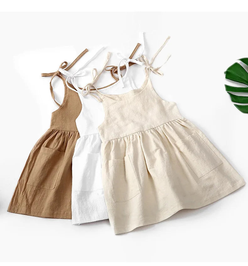 Robe Fille Coton Sans Manches