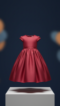 Robe de Fête en Soie Cramoisi pour Enfant